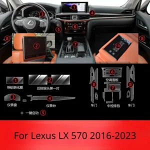 for lexus lx600 lx570 2019 2023 car interior center console gps transparent tpu protective film anti scratch repair film refit