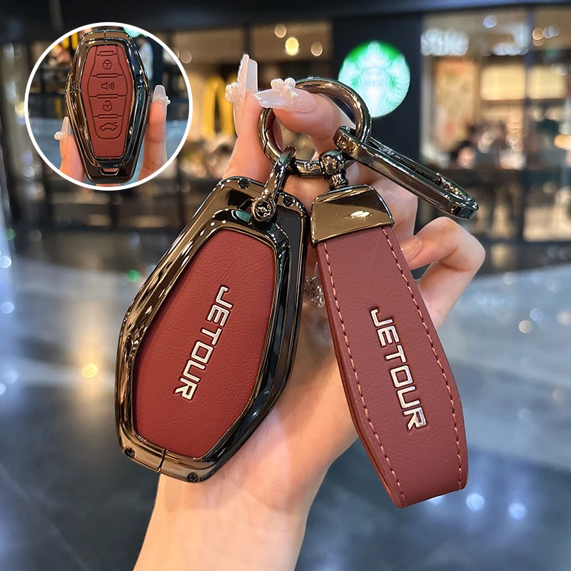 car key case cover shell fob for chery jetour x70 x90 x95 plus 2020 2021 2022 remote holder keychain car key case cover shell fob for chery jetour x70 x90 x95 plus 2020 2021 2022 remote holder keychain