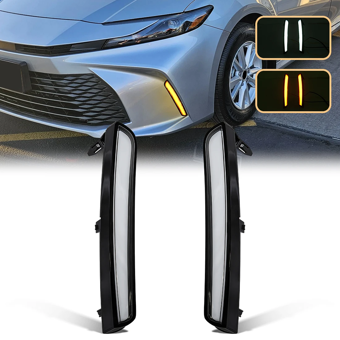 for toyota camry 2024 2025 9 generation led daytime running lights drl turn signal lamp white yellow front bumper daylights 12v for toyota camry 2024 2025 9 generation led daytime running lights drl turn signal lamp white yellow front bumper daylights 12v