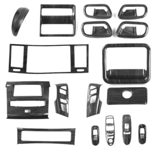 black wooden stickers for nissan patrol y62 car interior center console dashboard decoration cover for nissan patrol y62 2017+