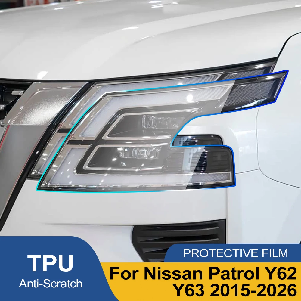 high gloss smoke black tpu headlight ppf for nissan patrol y63 y62 2015 2026 pre cut anti scratch protective film vinyl wrap kit high gloss smoke black tpu headlight ppf for nissan patrol y63 y62 2015 2026 pre cut anti scratch protective film vinyl wrap kit