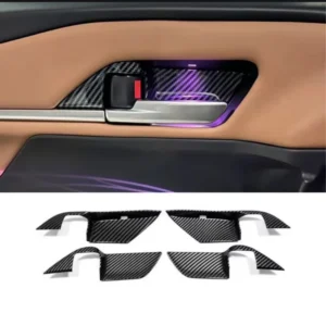 for toyota camry xv80 2024 2025 carbon fiber pattern peach wood grain inner door bowl decorative frame sticker protection interi
