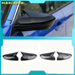 horn shape abs carbon fiber style rear view side mirror cover rearview caps for honda for civic 10th 2016 2017 2018 2019 2020