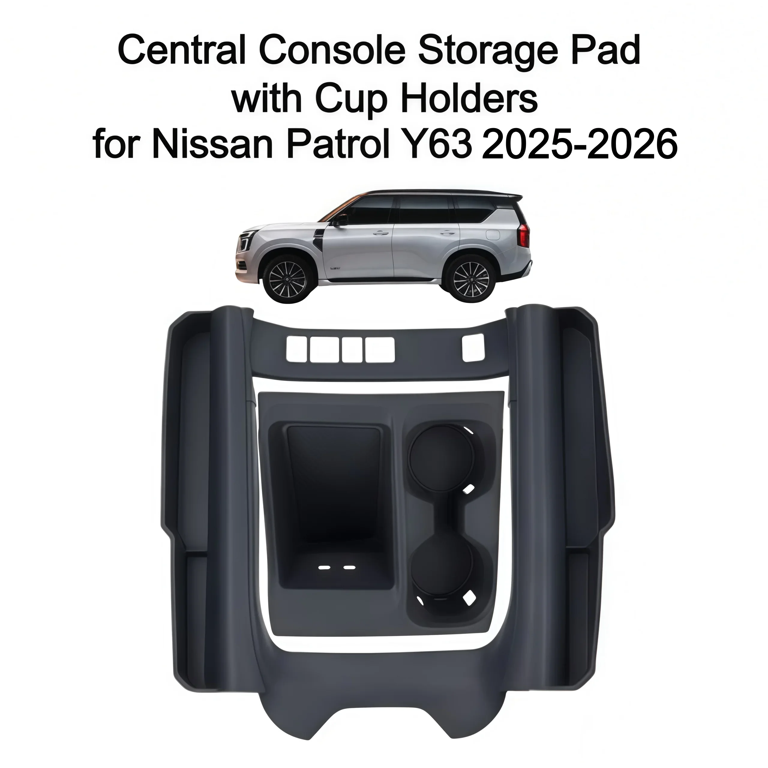 center console silicone storage box with cup holde for nissan patrol y63 interior accessories, shift gear cover for y63 center console silicone storage box with cup holde for nissan patrol y63 interior accessories, shift gear cover for y63