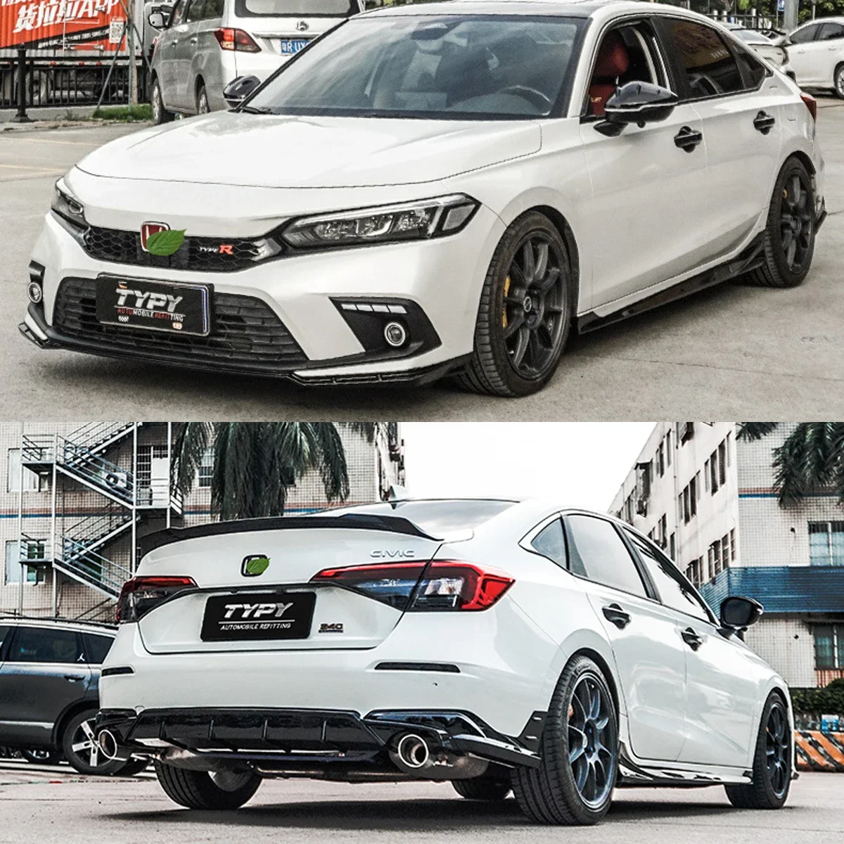 abs plastic front rear bumper lip diffuser plastic side skirt for honda civic 11th gen 2022 2023 mugen style body kit abs plastic front rear bumper lip diffuser plastic side skirt for honda civic 11th gen 2022 2023 mugen style body kit