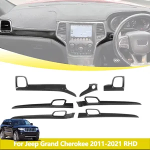 carbon fiber interior mouldings for jeep grand cherokee rhd dashboard center console panel trim door handle cover right driving