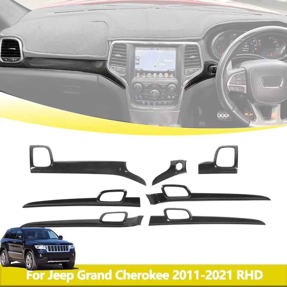 carbon fiber interior mouldings for jeep grand cherokee rhd dashboard center console panel trim door handle cover right driving carbon fiber interior mouldings for jeep grand cherokee rhd dashboard center console panel trim door handle cover right driving