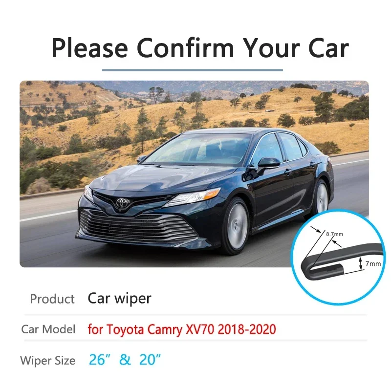 for toyota camry 70 xv70 2018 2019 2020 front windscreen windshield wipers car brushes washer 2pcs car wiper blades for toyota camry 70 xv70 2018 2019 2020 front windscreen windshield wipers car brushes washer 2pcs car wiper blades