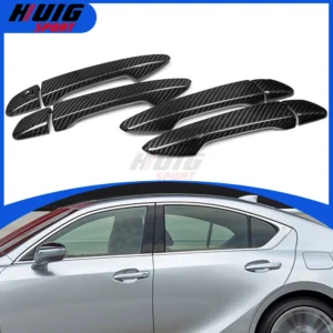 8pcs 4door carbon fiber car exterior door handle grab cover trim accessories for lexus is is300 is350 is500 f sport 2021 2025