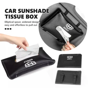 car tissue box holder sun visor center console armrest organizer for geely tugella atlas pro coolray geometry c emgrand ec7