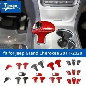 jidixian car gear shift knob lever head decoration cover for jeep grand cherokee 2011 2012 2013 2014 2015 2017 2018 2019 2020