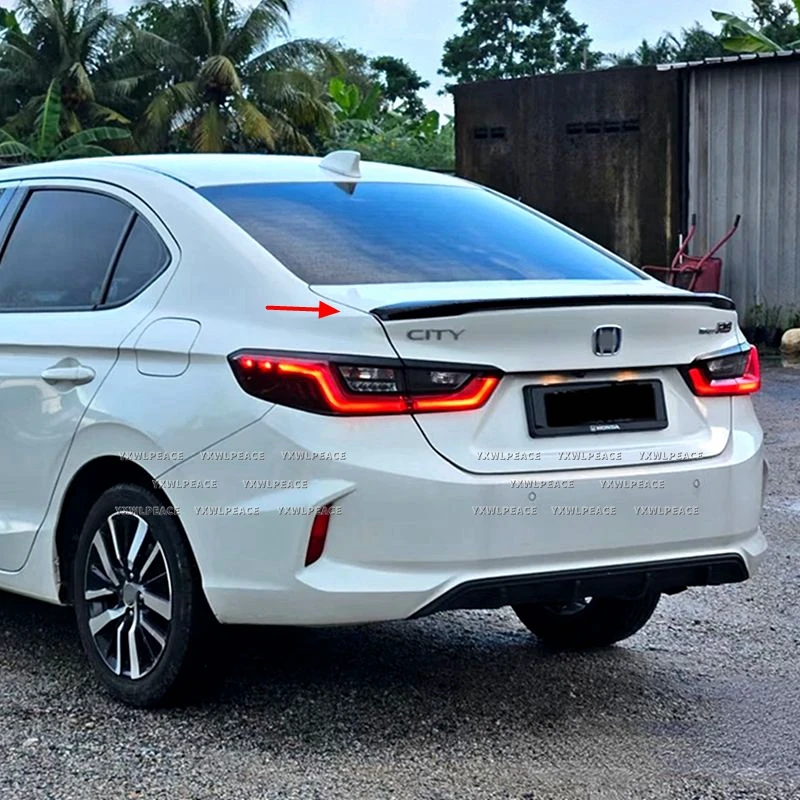for 2020 2021 2022 2023 2024 2025 honda city rs style bright black car rear spoiler wing trunk lip tail trunk spoiler trim for 2020 2021 2022 2023 2024 2025 honda city rs style bright black car rear spoiler wing trunk lip tail trunk spoiler trim