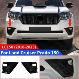for 2018 2023 toyota land cruiser prado 150 black yao fog lampshade lc150 exterior decoration modification accessories 2021 2020