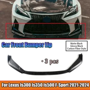 for 3pcs car front bumper lip for lexus is300 is350 is500 f sport 2021 2022 2024 spoiler splitter diffuser body kits matte blac