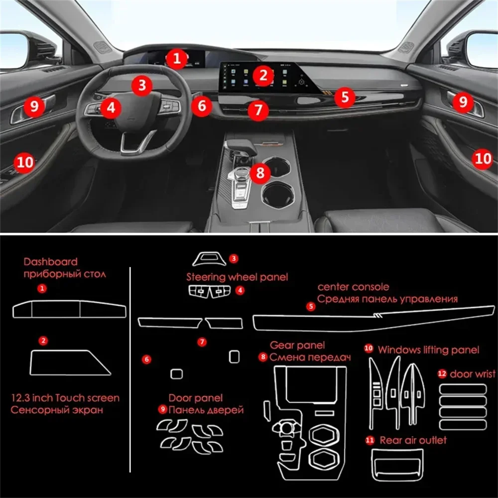 tpu transparent film car interior accessories protection stickers center control navigation gear panel for changan unik uni k tpu transparent film car interior accessories protection stickers center control navigation gear panel for changan unik uni k