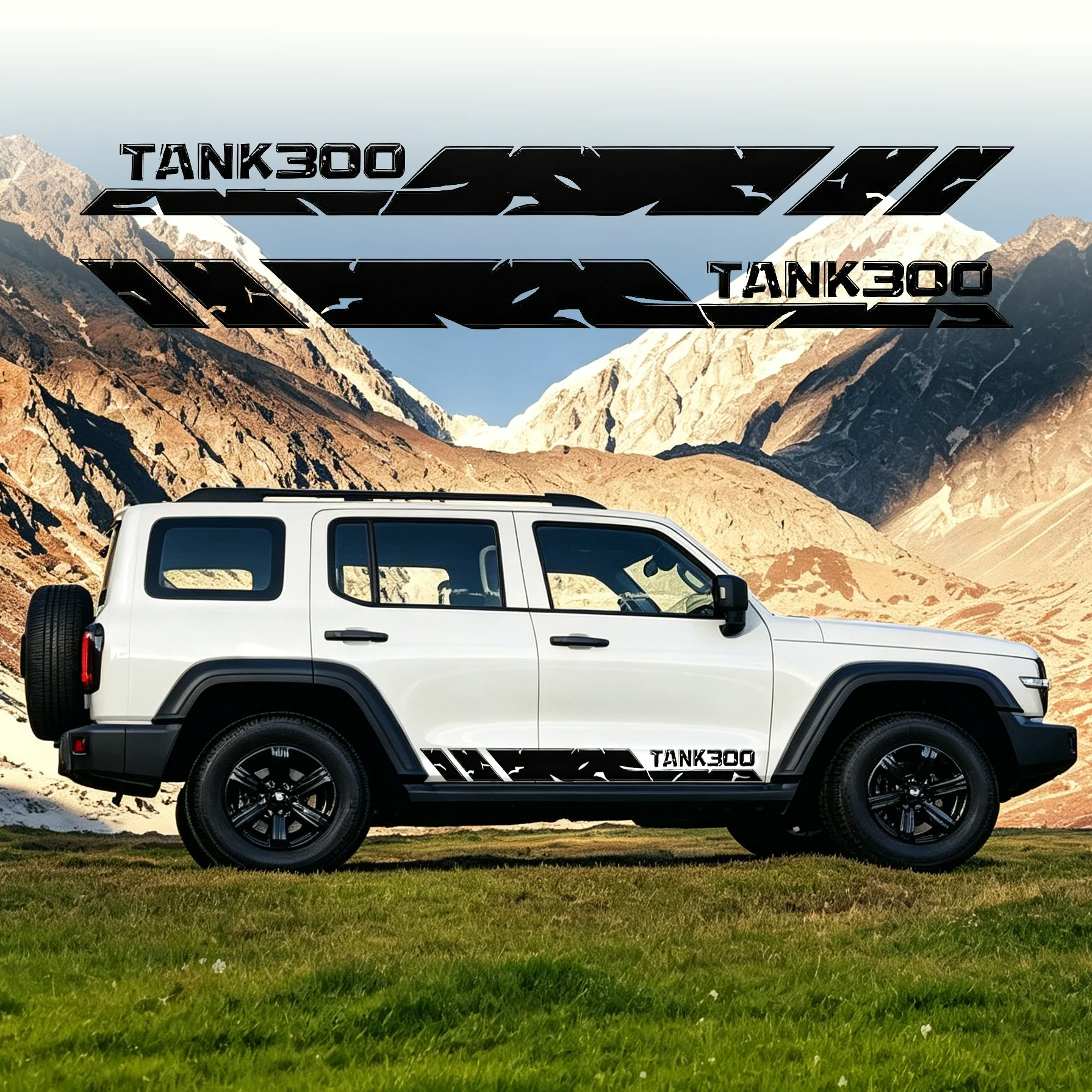 2 pcs car side door body stickers for gwm tank 300 sport stripe style decals off road decals 2 pcs car side door body stickers for gwm tank 300 sport stripe style decals off road decals