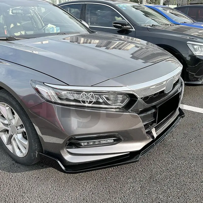 for 2018 2021 honda accord 10 gen 3pcs/set car front bumper lip diffuser spoiler gloss black body kits tuning for 2018 2021 honda accord 10 gen 3pcs/set car front bumper lip diffuser spoiler gloss black body kits tuning