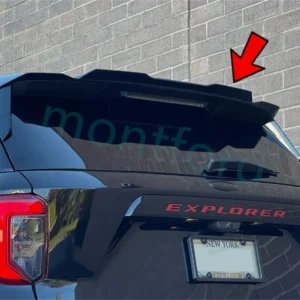 carbon fiber rear roof spoiler wing lip for ford explorer 2020 2024 gloss black