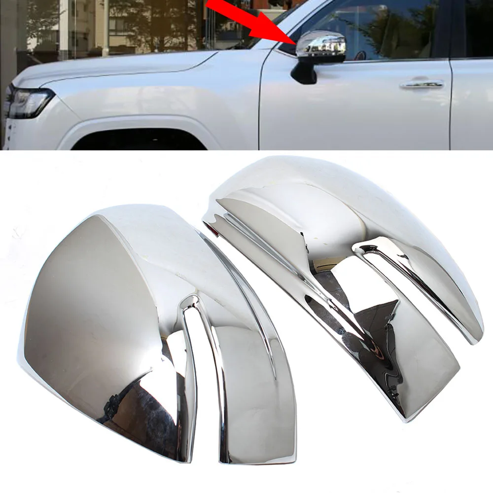 car accessories for toyota land cruiser 300 series lc300 2022 abs chrome side wing rear view rearview mirror cap cover trim case car accessories for toyota land cruiser 300 series lc300 2022 abs chrome side wing rear view rearview mirror cap cover trim case