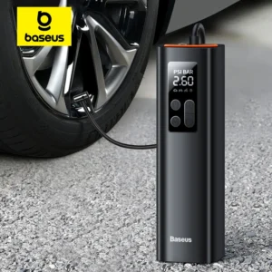 baseus mini car air compressor 12v 150psi portable car tire inflator smart digital inflatable pump for car bicycle boat air pump