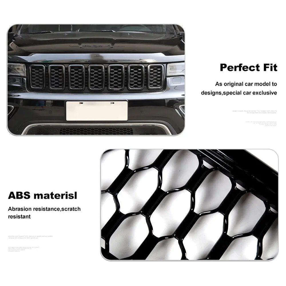 for jeep grand cherokee 2017 2018 2019 2020 2021 front bumper grille honeycomb mesh grill cover trim decor for jeep grand cherokee 2017 2018 2019 2020 2021 front bumper grille honeycomb mesh grill cover trim decor
