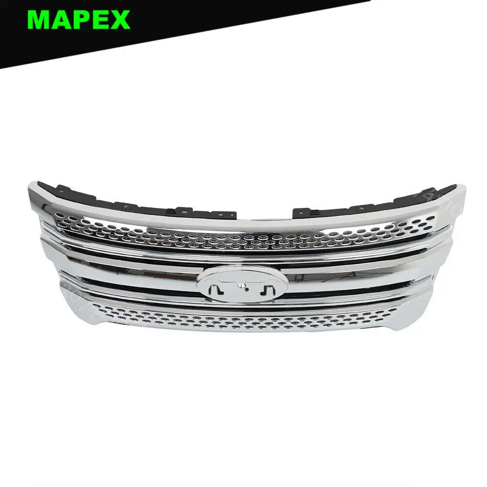 2pcs for ford explorer 2011 2015 front bumper upper grille assembly chrome matte black 2pcs for ford explorer 2011 2015 front bumper upper grille assembly chrome matte black