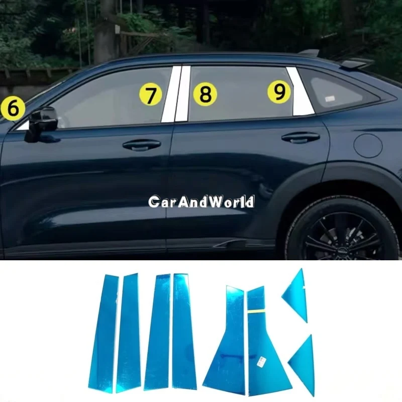stainless steel 8pcs for haval h6 h6s 2021 2022 center pillar cover car body a/b/c window trims middle column frame accessories stainless steel 8pcs for haval h6 h6s 2021 2022 center pillar cover car body a/b/c window trims middle column frame accessories