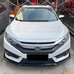 high quality car front bumper lip body kit spoiler chin plate abs carbon fiber look accessories for honda civic 2016 2017 2018