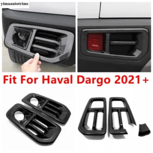 for haval dargo 2021 2022 accessories front rear fog lights lamps eyebrow frame cover trim abs chrome / carbon fiber exterior