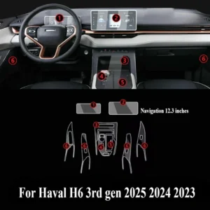 for haval h6 3rd gen 2025 2024 ppf protection film accessories interior transparent tpu gps navigation gear panel center console