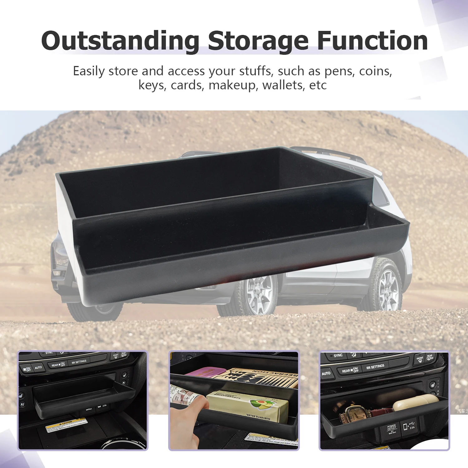 center console drawer storage box tray for honda pilot 2016 2022/ ridgeline 2017 2024/ passport 2019 2024 drawer car organizer center console drawer storage box tray for honda pilot 2016 2022/ ridgeline 2017 2024/ passport 2019 2024 drawer car organizer
