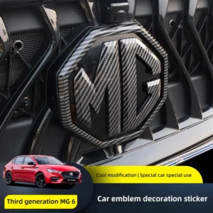 3pcs car front emblem cover carbon fiber emblem sticker for mg hs mg4 ev cyber x marvel r zs es5 one cyberster mg3 mg5 mg7 mg6
