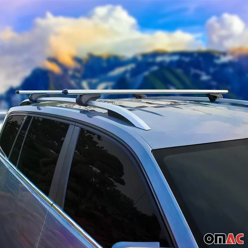 roof rack cross bars for gmc acadia 2024 2026, alu silver luggage carrier 2 pcs roof rack cross bars for gmc acadia 2024 2026, alu silver luggage carrier 2 pcs