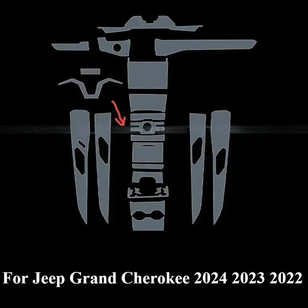 for jeep grand cherokee 2024 2023 interior film transparent tpu ppf gear panel center console anti scratch sticker for jeep grand cherokee 2024 2023 interior film transparent tpu ppf gear panel center console anti scratch sticker