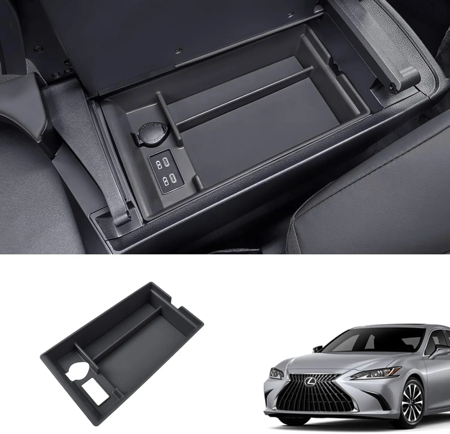 for 2022 2024 lexus es250 es300 es300h es350h armrest storage box center console organizer tray in car supplies black abs for 2022 2024 lexus es250 es300 es300h es350h armrest storage box center console organizer tray in car supplies black abs