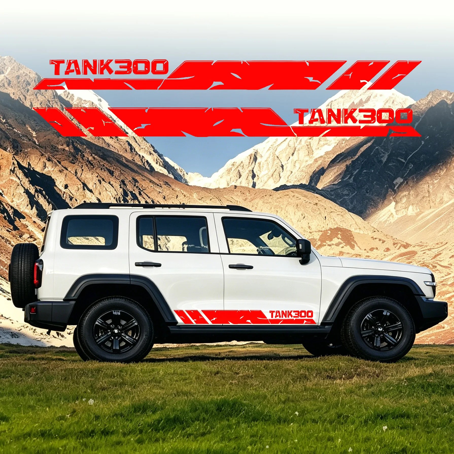 2 pcs car side door body stickers for gwm tank 300 sport stripe style decals off road decals 2 pcs car side door body stickers for gwm tank 300 sport stripe style decals off road decals