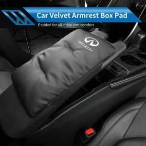 car velvet armrest box cushion center console pad accessories for infiniti q50 fx35 q30 g37 q70 qx70 g35 q60 qx50 qx60 qx80