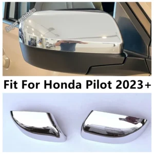 car rearview mirror cap case cover trim for honda pilot 2023 2024 2025 abs chrome / carbon fiber exterior accessories exterior