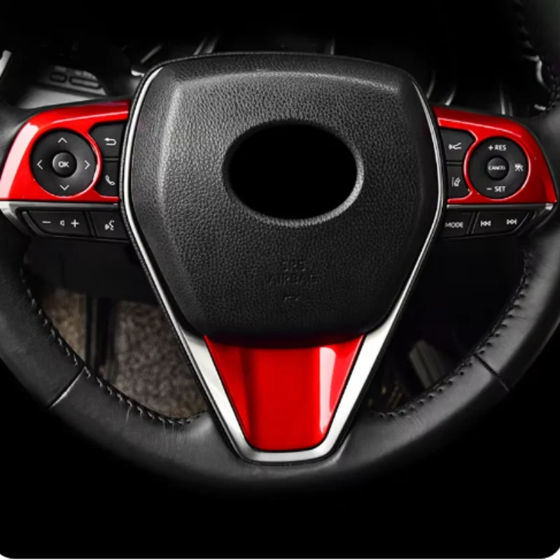 for toyota camry 70 xv70 2018 2023 hybrid car steering wheel button cover abs carbon stickers for toyota camry 70 xv70 2018 2023 hybrid car steering wheel button cover abs carbon stickers
