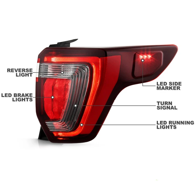 red/black lens led tail lights for ford explorer sport 2016 2017 2018 2019 rear tail light driving lamp led brake light assembly red/black lens led tail lights for ford explorer sport 2016 2017 2018 2019 rear tail light driving lamp led brake light assembly