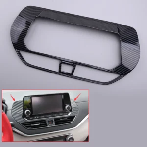 car front central console navigation frame cover trim decor bezel abs carbon fiber texture fit for nissan teana altima 2019 2020