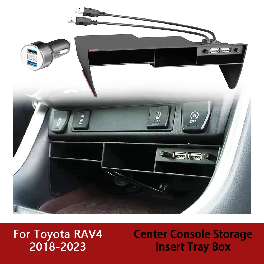 center dash organizer box for toyota rav4 20219 2020 2023 center console storage insert tray box dual usb interior accessories center dash organizer box for toyota rav4 20219 2020 2023 center console storage insert tray box dual usb interior accessories