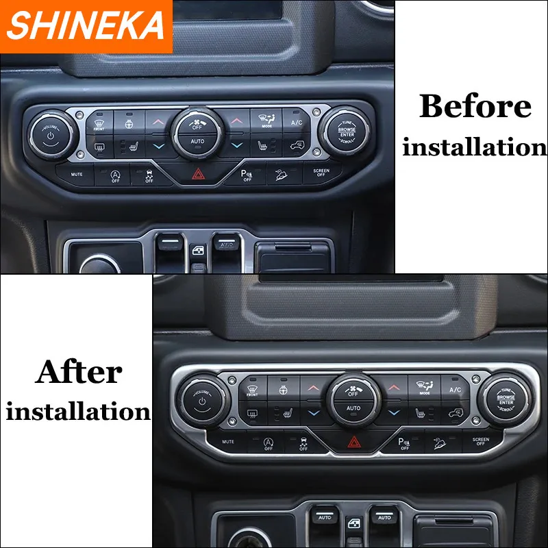 shineka car air conditioning control knob panel decoration cover for jeep wrangler jl gladiator jt 2018 up interior shineka car air conditioning control knob panel decoration cover for jeep wrangler jl gladiator jt 2018 up interior