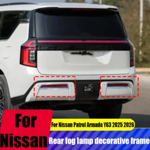for nissan patrol armada y63 2025 2026 rear bumper fog light decorative frame abs car exterior decoration modification part