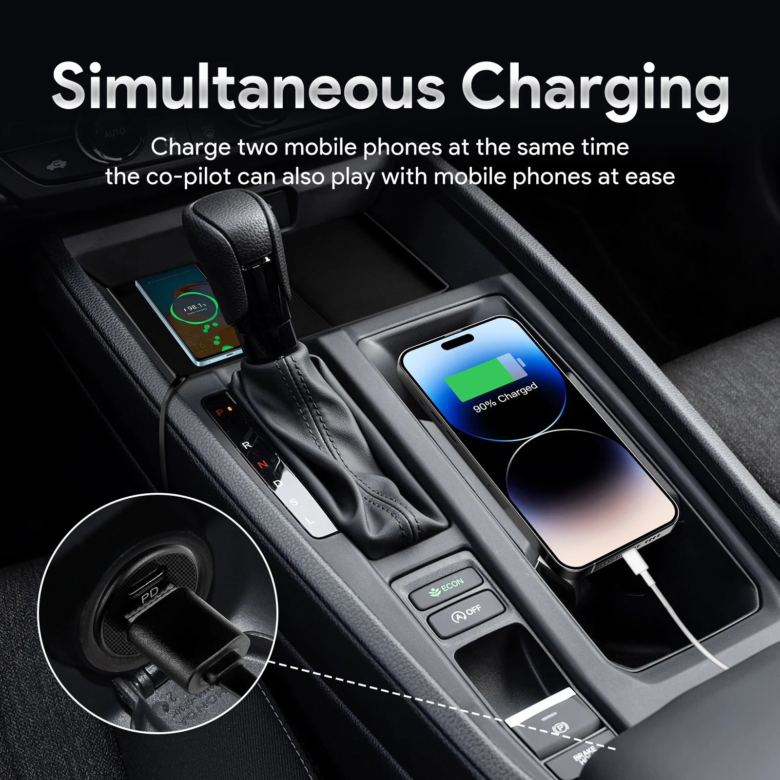 for honda accord 2023 2024 car wireless charger pad fast charging center console organizer interior modification for honda accord 2023 2024 car wireless charger pad fast charging center console organizer interior modification