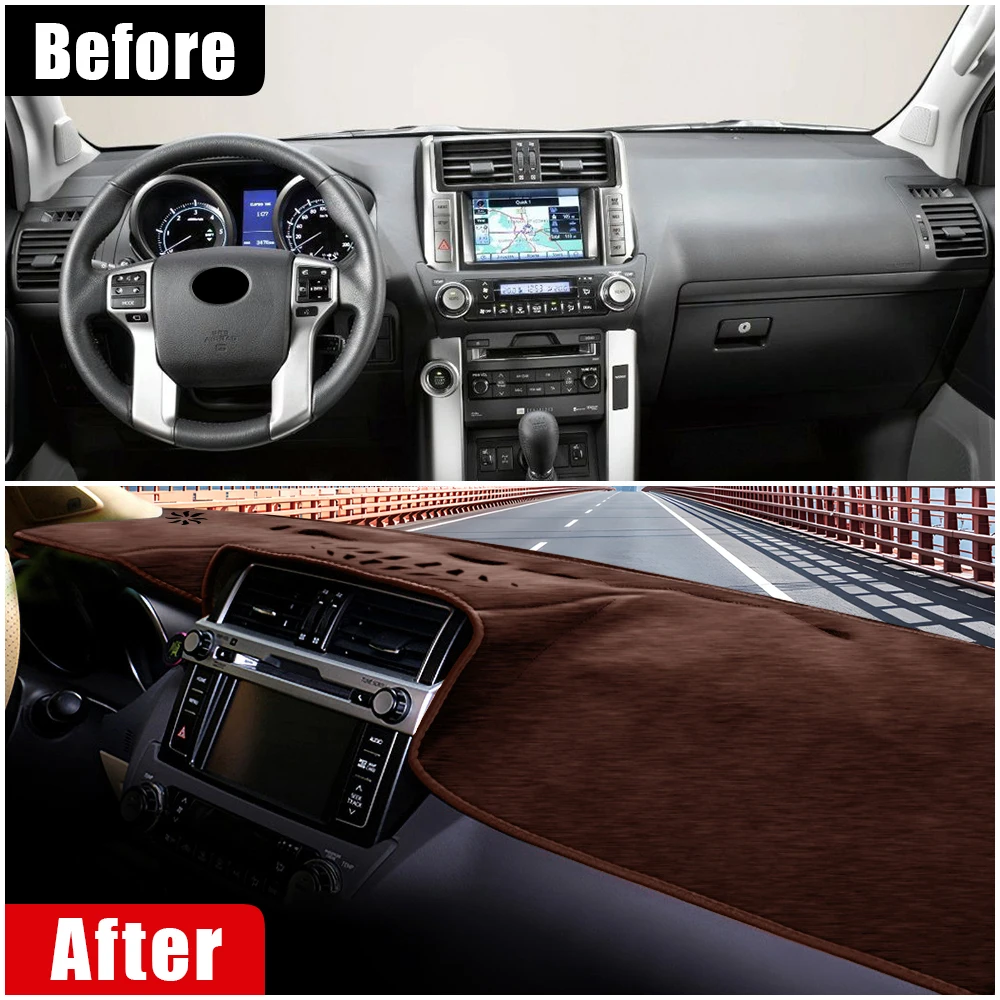 for toyota land cruiser prado 150 j150 2010 2018 2019 2020 car dashboard cover avoid light pad anti uv carpets non slip mats for toyota land cruiser prado 150 j150 2010 2018 2019 2020 car dashboard cover avoid light pad anti uv carpets non slip mats