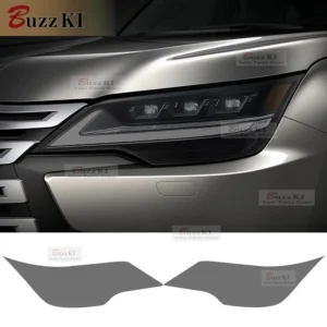 2 pcs car headlight protective film front light transparent smoked black tpu sticker for lexus lx lx600 2022 2023 accessories
