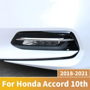for honda accord x 10th 2018 2021 carbon fiber car front fog light lamp bumper covers trim stickers exterior accessories styling