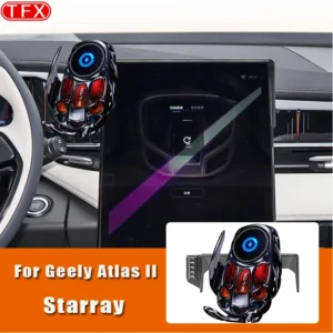 for geely atlas ii starray 2023 2025 car wireless charging mobile phone holder mount gravity bracket stand auto accessories
