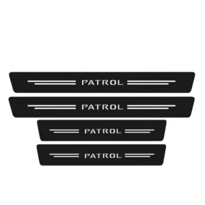 4pcs car door sill protector stickers for nissan patrol y60 y61 y62 leather carbon fiber decor decal tuning accessories